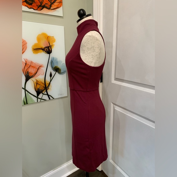 French Connection bodycon burgundy dress. Great for office or cocktail! - Picture 2 of 7